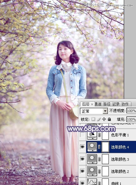 Photoshop调出春季女孩梦幻粉色效果,PS教程,素材中国 www.sccnn.com