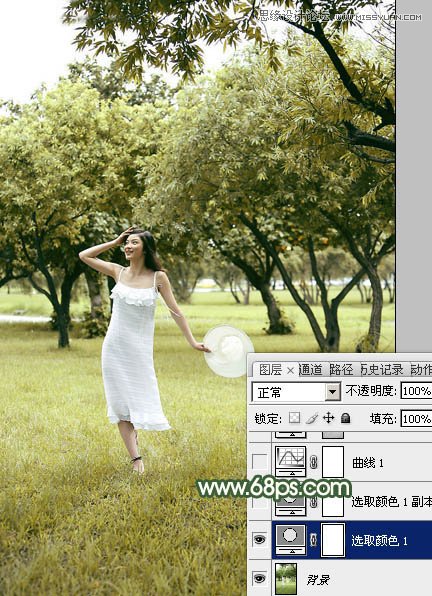 Photoshop调出夏季公园女孩怀旧效果,PS教程,素材中国 sccnn.com