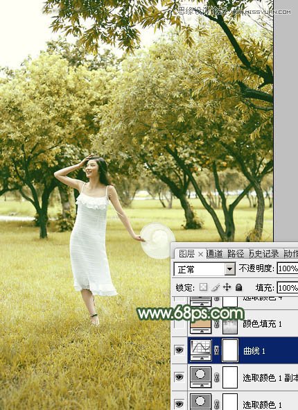 Photoshop调出夏季公园女孩怀旧效果,PS教程,素材中国 sccnn.com