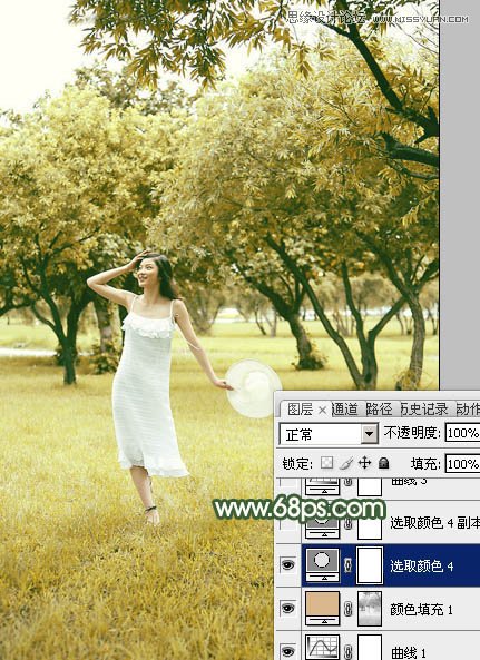 Photoshop调出夏季公园女孩怀旧效果,PS教程,素材中国 sccnn.com