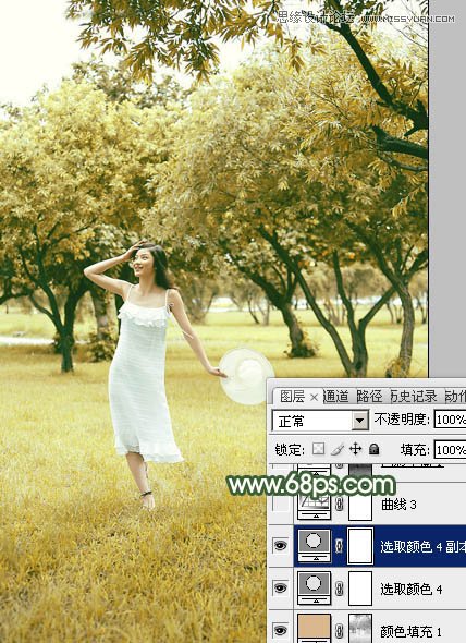 Photoshop调出夏季公园女孩怀旧效果,PS教程,素材中国 sccnn.com