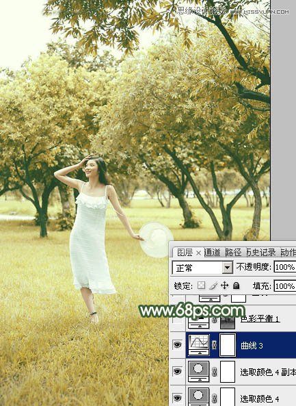 Photoshop调出夏季公园女孩怀旧效果,PS教程,素材中国 sccnn.com