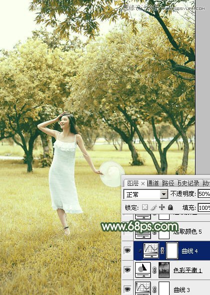 Photoshop调出夏季公园女孩怀旧效果,PS教程,素材中国 sccnn.com