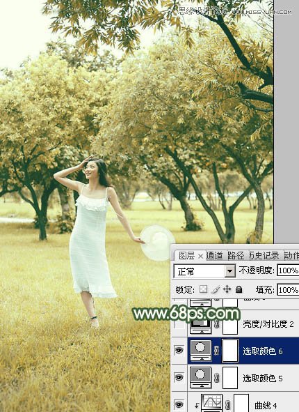 Photoshop调出夏季公园女孩怀旧效果,PS教程,素材中国 sccnn.com