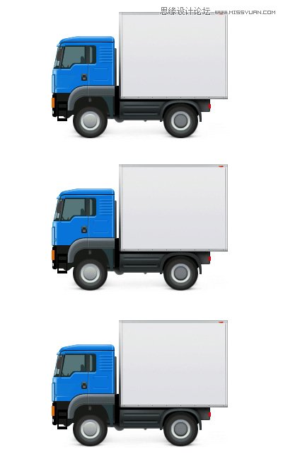 Photoshop绘制矢量风格的小货车图标,PS教程,素材中国 sccnn.com