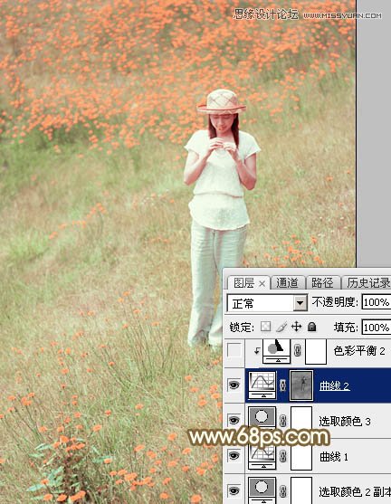 Photoshop调出草地女孩秋季橙色效果,PS教程