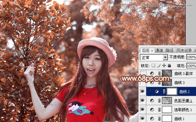 Photoshop调出春季女孩绚丽的红色效果,PS教程,思缘教程网