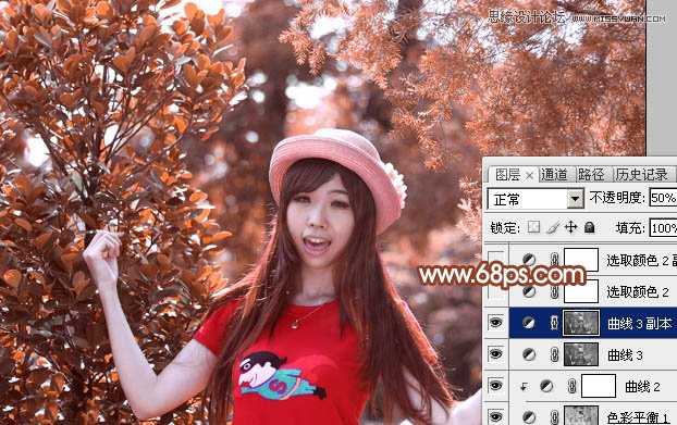 Photoshop调出春季女孩绚丽的红色效果,PS教程,思缘教程网