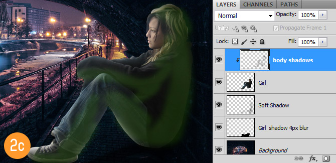 2c body shadows 在Photoshop中合成非常唯美的女孩与桥夜景图