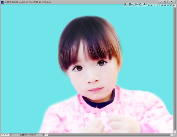 Photoshop简单的给儿童人像转手绘处理,PS教程,素材中国