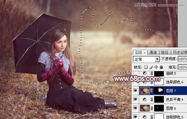 Photoshop调出外景女孩唯美的暖色调,PS教程,素材中国