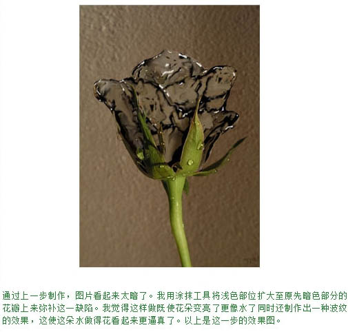 制作创意液态水玫瑰花图案的PS技巧