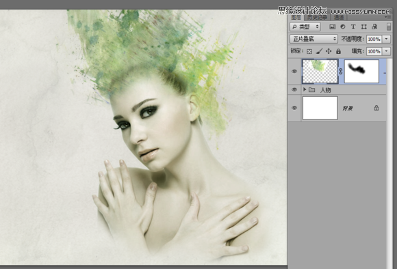 Photoshop合成抽象风格的人像艺术作品,PS教程,素材中国