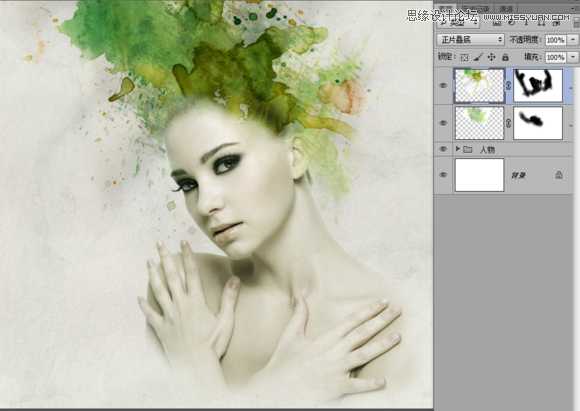 Photoshop合成抽象风格的人像艺术作品,PS教程,素材中国