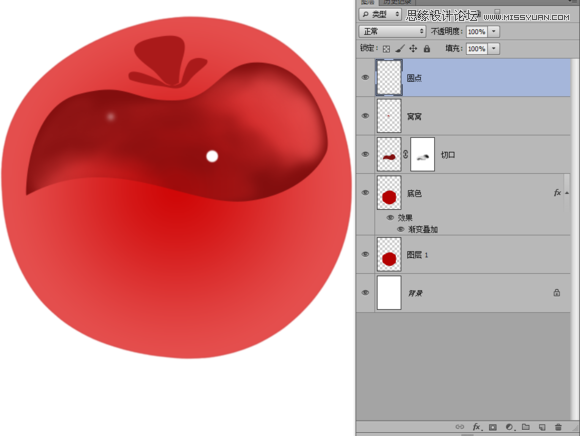 Photoshop绘制晶莹剔透的红色樱桃,PS教程,素材中国