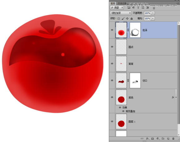 Photoshop绘制晶莹剔透的红色樱桃,PS教程,素材中国
