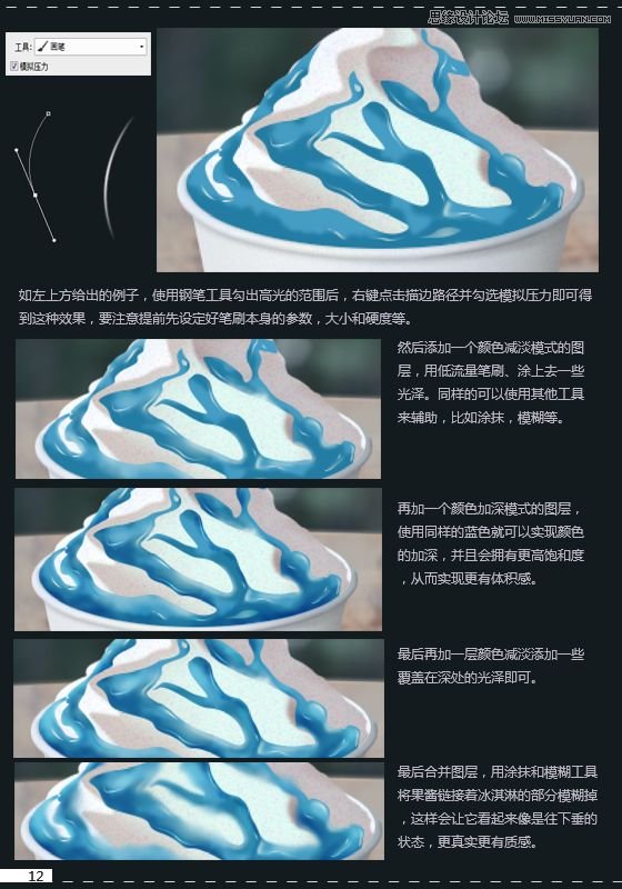 Photoshop绘制美味可口的圣代冰淇淋,PS教程,素材中国