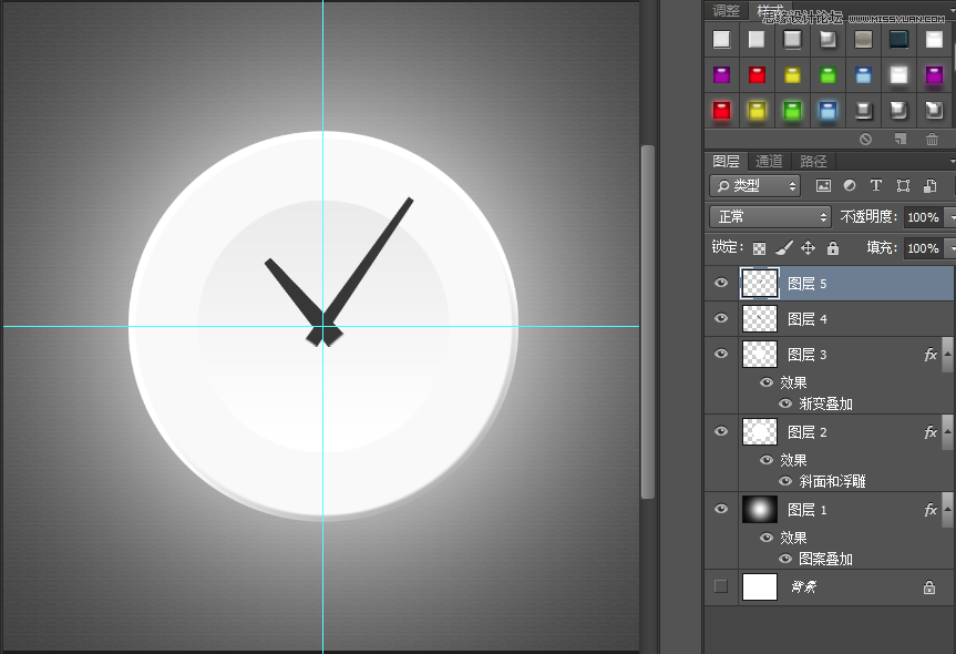 Photoshop绘制盘子形状的钟表效果,PS教程,思缘教程网