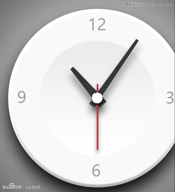 Photoshop绘制盘子形状的钟表效果,PS教程,思缘教程网