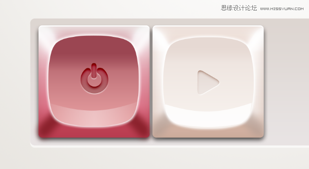 Photoshop制作粉色质感的播放器按钮效果,PS教程,思缘教程网