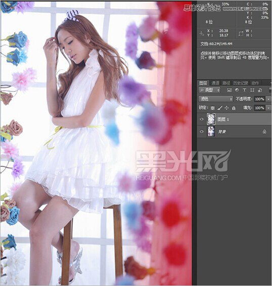 Photoshop调出室内女孩照片柔和的通透肤色,PS教程,素材中国
