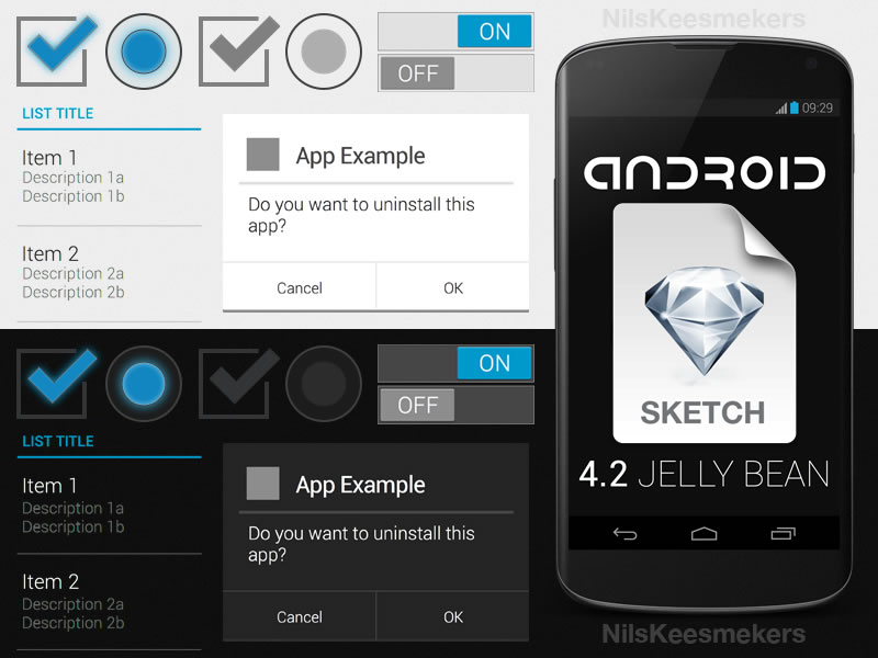 Android 4.2 GUI Template Sketch