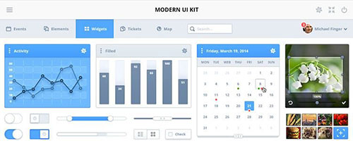 Modern Simple and Elegant UI Kit PSD