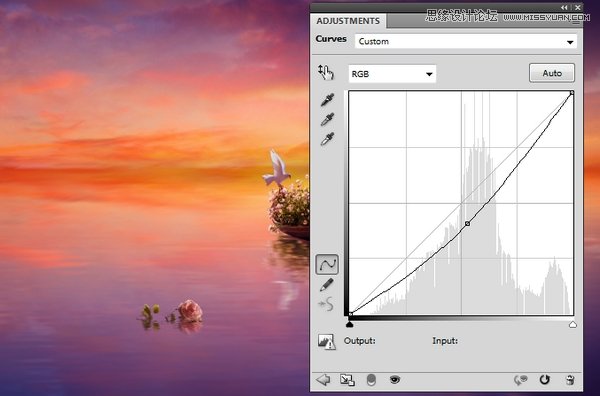 Photoshop合成梦幻风格的湖中小舟场景图,PS教程,素材中国