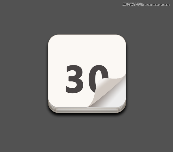 Photoshop绘制立体逼真的日历APP图标教程,PS教程,素材中国