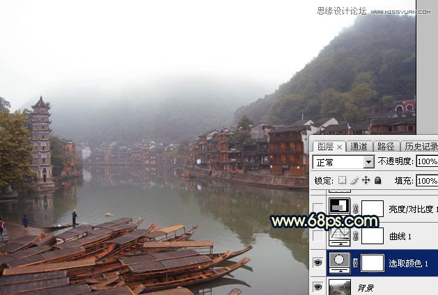 Photoshop给江南水乡添加唯美黄昏色调,PS教程,素材中国