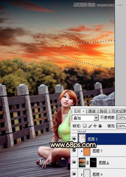 Photoshop调出外景人像唯美的夕阳景色,PS教程,素材中国