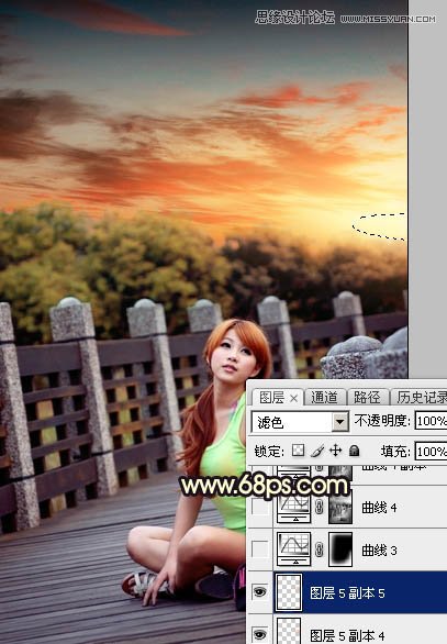 Photoshop调出外景人像唯美的夕阳景色,PS教程,素材中国