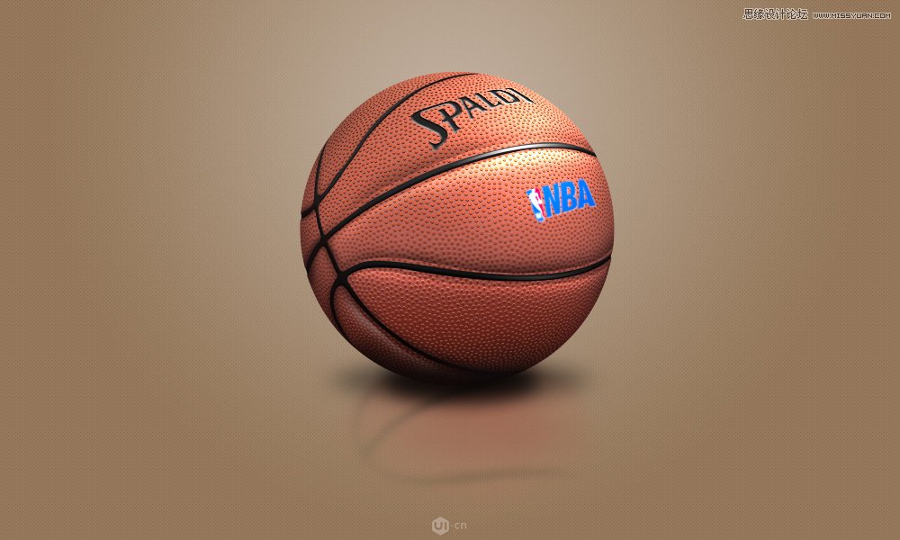 photoshop绘制立体风格的篮球效果图