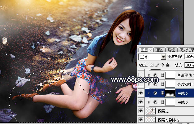 Photoshop给公园女孩添加怀旧逆光效果图,PS教程,素材中国