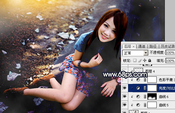 Photoshop给公园女孩添加怀旧逆光效果图,PS教程,素材中国