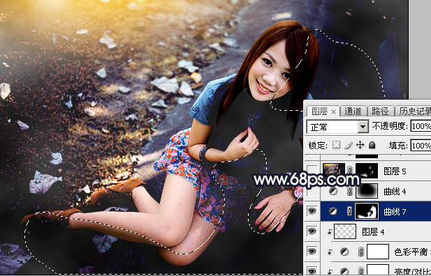 Photoshop给公园女孩添加怀旧逆光效果图,PS教程,素材中国