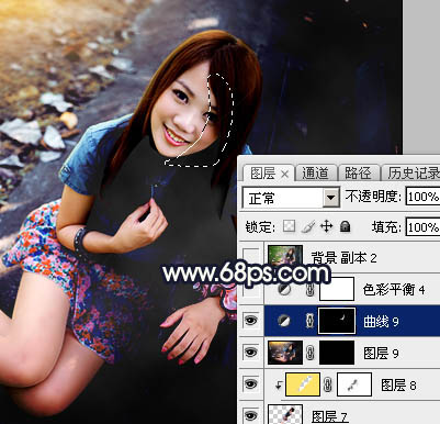 Photoshop给公园女孩添加怀旧逆光效果图,PS教程,素材中国