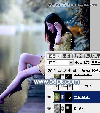 Photoshop调出江边女孩唯美的暗色艺术效果,PS教程,素材中国