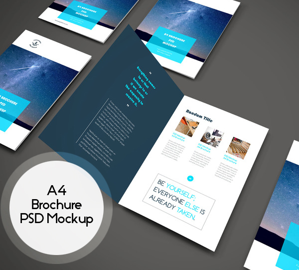 A4 Brochure PSD Mockup