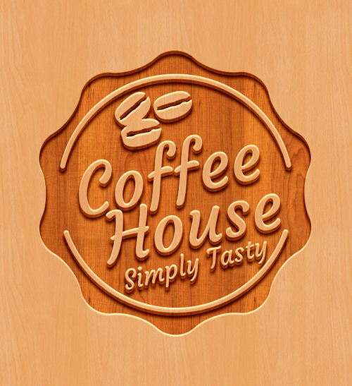 Carved Wood Logo Mockup