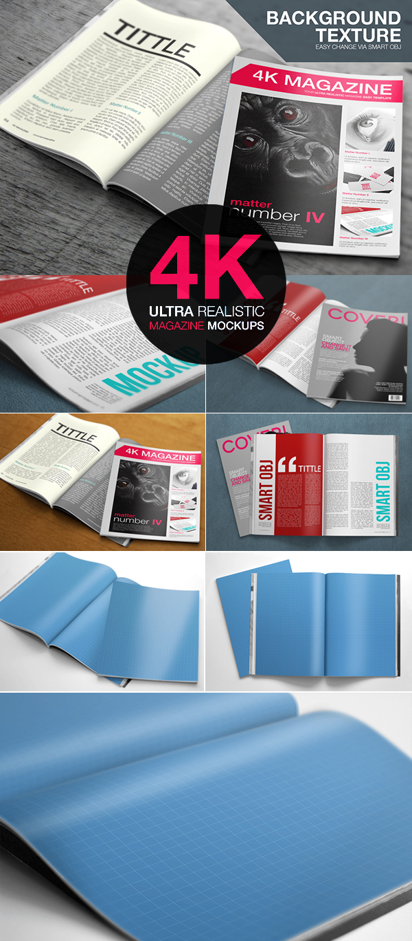 Ultra Realistic Free PSD Magazine Mockups