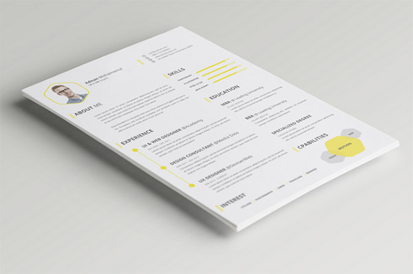 Free PSD CV/Resume Template by PSDboom