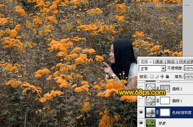 Photoshop调出油菜花人像秋季黄色调,PS教程,思缘教程网