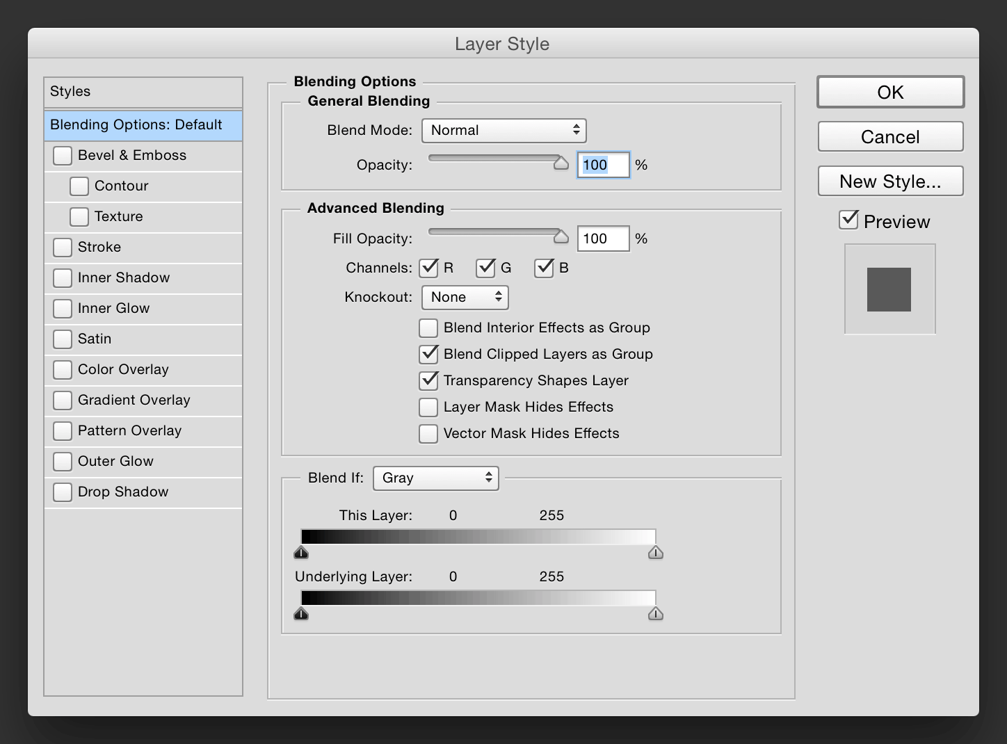 Blending options