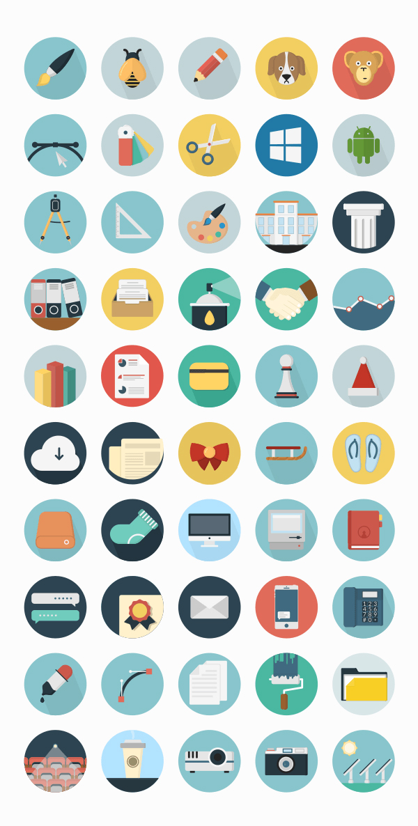 Pofessional Free Flat Icons Set