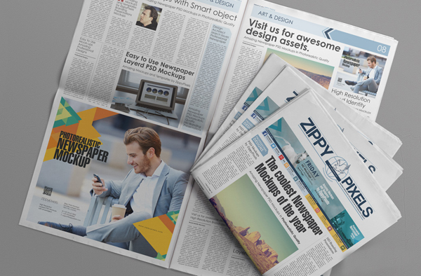 Free PSD Newspaper Advertisement Mockup