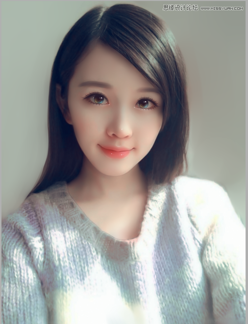 Photoshop给可爱女孩私房照转手绘效果,PS教程,素材中国