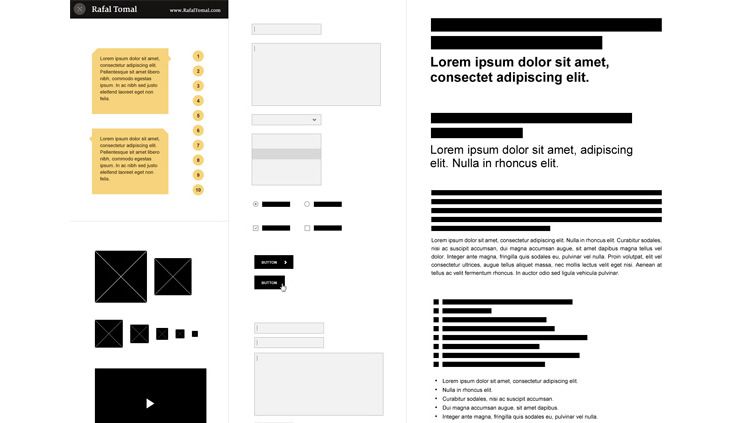 Wireframe templates Kit PSD mockup free template