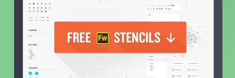 Fireworks Wireframe Stencils png Free UI Kits freebies designer