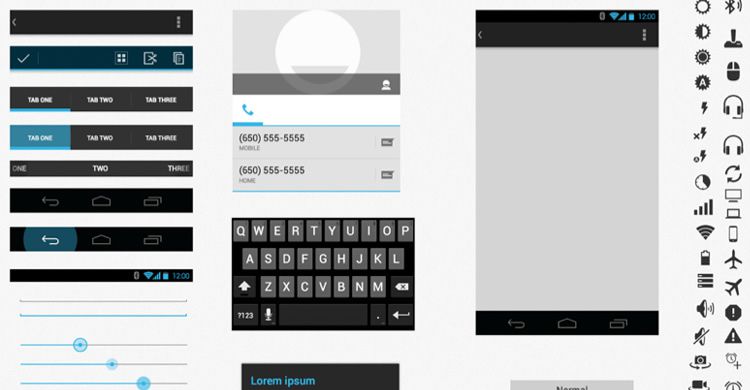 Android UI XHDPI Template Sketch wireframe mockup free
